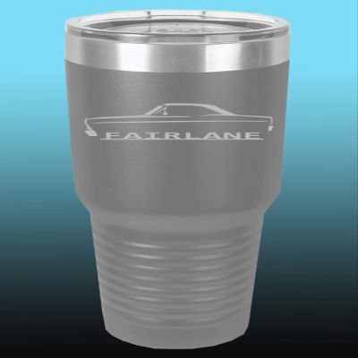 1966 1967 Ford Fairlane Hardtop 30oz Stainless Steel Tumbler w/Clear Lid grey