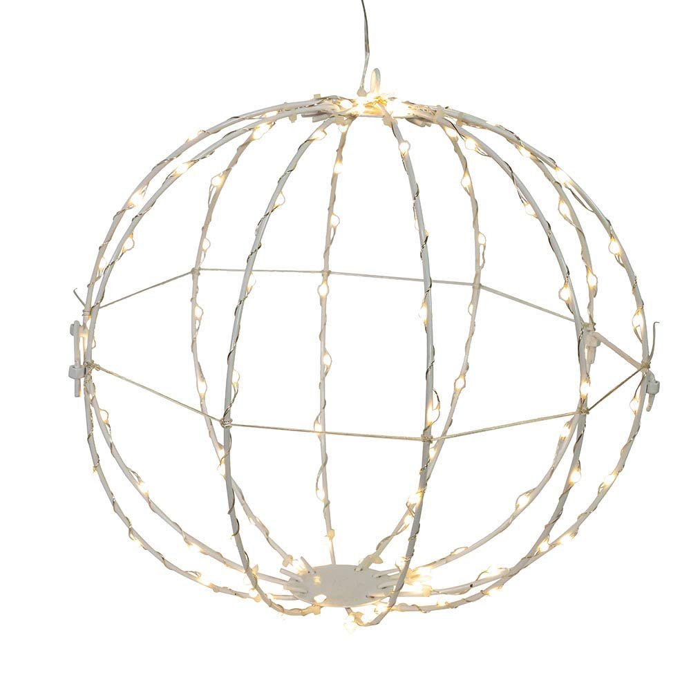 Kurt S. Adler 12-Inch Warm White LED Foldable Metal Sphere