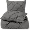 5 Piece Luxurious Pinch Pleated Duvet Cover with Zipper & Corner Ties 100% 100% Egyptian Cotton Pintuck Duvet Cover Set (Oversize Queen 100x100 Size, Dark Grey) view 1