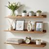 AZSKY Floating Shelves Set of 3, Picture Ledge Shelf, 24 Inches Long Large Nursery Book Shelves for Storage, Kids Bookshelf Wall Mounted for Living Room Bedroom Decor Books Photo Frames view 1