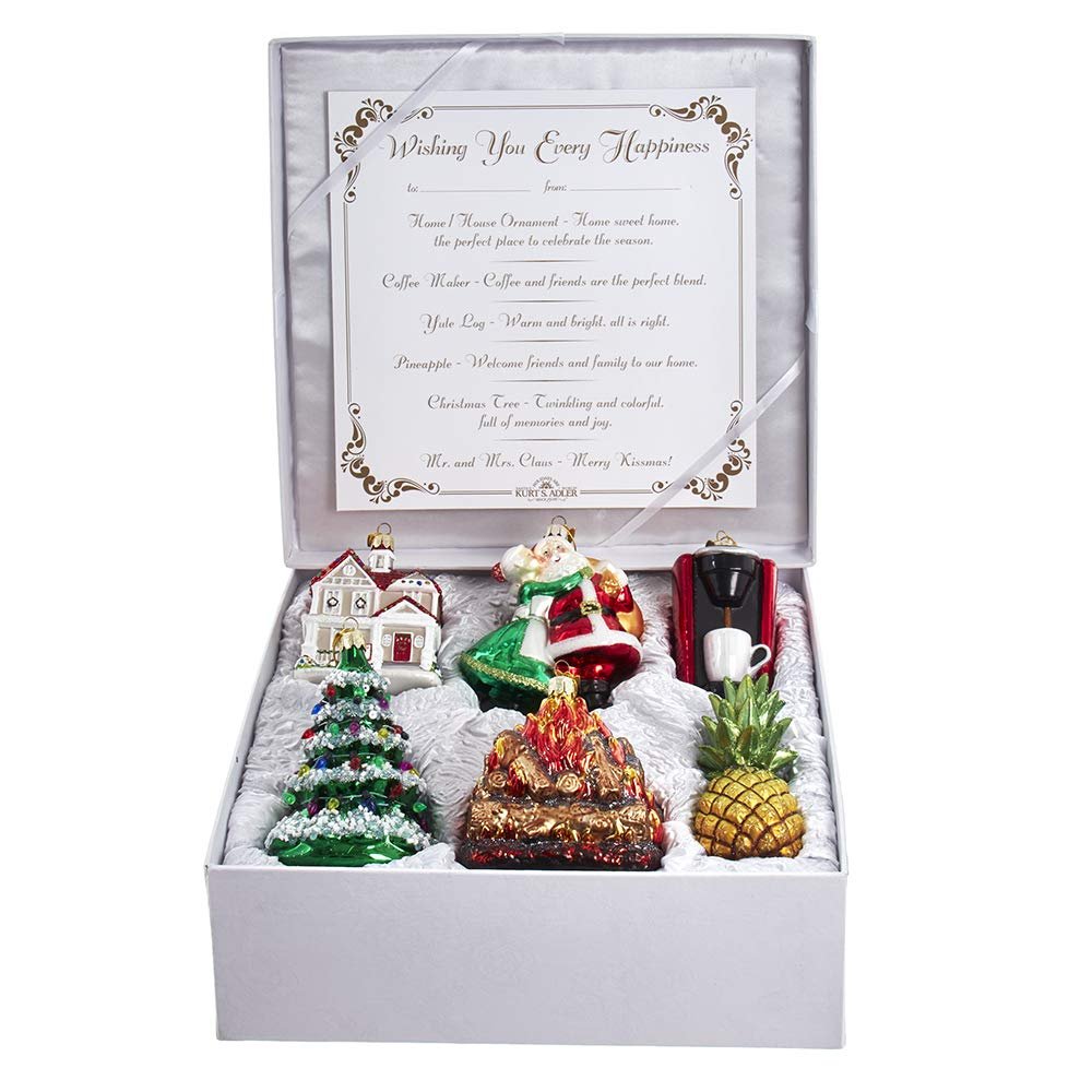 Kurt S. Adler 4-5-Inch Noble Gems New House Gift Set, 6 Piece Set