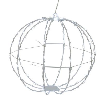 Kurt S. Adler 12-Inch Cool White LED Foldable Metal Sphere
