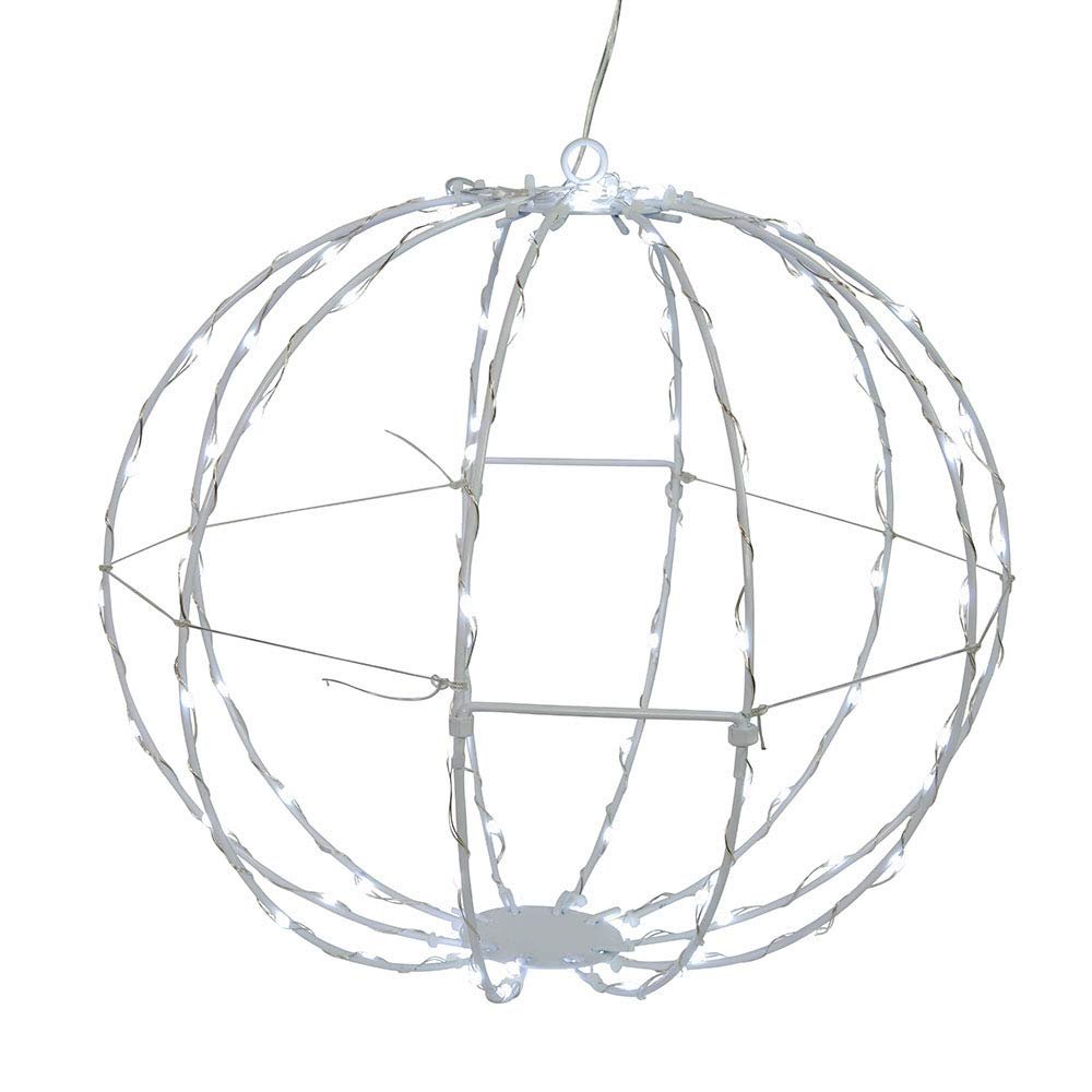 Kurt S. Adler 12-Inch Cool White LED Foldable Metal Sphere