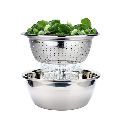 1Pcs Stainless Steel Kitchen Strainer, Vegetable/Fruit/Pasta Washing Colander Micro Perforated Strainer, Home Kitchen Supply (filter Only) (Size : 30cm)