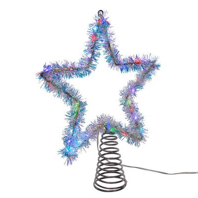 Kurt S. Adler 12.2-Inch Tinsel Star Tree Topper with RGB LED Lights