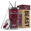 1967 1968 1969 Plymouth Barracuda Hardtop Beast 30 oz Stainless Steel Insulated Tumbler w/Lid, 2 Straws, Brush and Gift Box maroon view 1