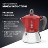 Bialetti New Moka Induction Coffee Maker Moka Pot, 4 Cups, 150 ml, Aluminium, Red, Compatible with Induction pan and Gas Stove: Italian Made view 3