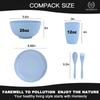 Homienly Wheat Straw Dinnerware Sets 20 PCS Cups and Plates Sets for Kitchen Microwave and Dishwasher Safe Plate Set Unbreakable Camping Dish Set Kids Plates and Bowls Sets for Picnic, RV (Multilight) view 2