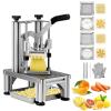 VEVOR Commercial French Fry Cutter with 4 Replacement Blades, 1/4" and 3/8" Blade Easy Dicer Chopper, 6-wedge Slicer and 6-wedge Apple Corer, Lemon Potato Cutter for French Fries with Extended Handle view 1
