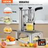 VEVOR Commercial French Fry Cutter with 4 Replacement Blades, 1/4" and 3/8" Blade Easy Dicer Chopper, 6-wedge Slicer and 6-wedge Apple Corer, Lemon Potato Cutter for French Fries with Extended Handle view 2