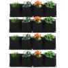 Atyhao Vertical Hanging Outdoor Wall Planter 4Pcs 4 Pocket Plant Grow Bag Wall Mounted Reusable Degradable Felt Garden Planter , Succulents Artificial Pl or Flowers. (Black) view 1