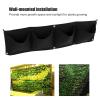 Atyhao Vertical Hanging Outdoor Wall Planter 4Pcs 4 Pocket Plant Grow Bag Wall Mounted Reusable Degradable Felt Garden Planter , Succulents Artificial Pl or Flowers. (Black) view 4