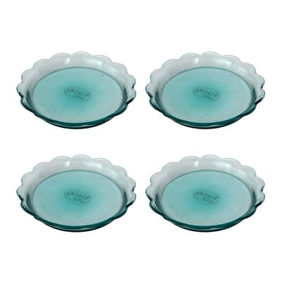 Glass Tray 4-Pack with Scalloped Rim by Achla Designs