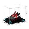 Better Display Cases Acrylic Kids Shoes Display Case - Medium Rectangle Box with Clear Case, Light Blue Risers and Black Base 12" x 8.25" x 8" (A004, V41) view 2
