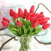30 Pcs Artificial Tulip Flowers Real Touch Tulips Fake Flowers Wedding Bouquet for Home Wedding Decorations (Red) view 1