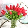 30 Pcs Artificial Tulip Flowers Real Touch Tulips Fake Flowers Wedding Bouquet for Home Wedding Decorations (Red) view 4