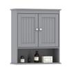 Spirich Bathroom Wall Cabinet, Wall Mounted Medicine Cabinet Organizer, Over The Toilet Storage Cabinet with Doors and Shelves, Gray view 1
