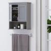 Spirich Bathroom Wall Cabinet, Wall Mounted Medicine Cabinet Organizer, Over The Toilet Storage Cabinet with Doors and Shelves, Gray view 2