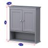 Spirich Bathroom Wall Cabinet, Wall Mounted Medicine Cabinet Organizer, Over The Toilet Storage Cabinet with Doors and Shelves, Gray view 3