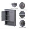 Spirich Bathroom Wall Cabinet, Wall Mounted Medicine Cabinet Organizer, Over The Toilet Storage Cabinet with Doors and Shelves, Gray view 4