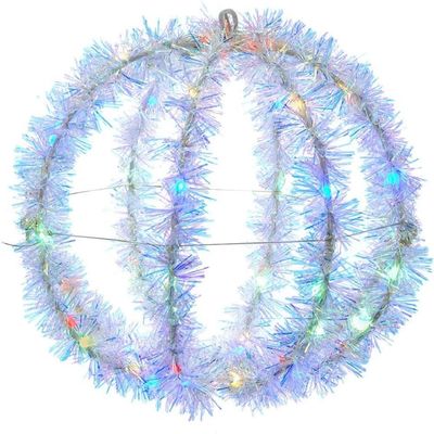 8-Inch Multi-Color LED Tinsel Foldable Sphere