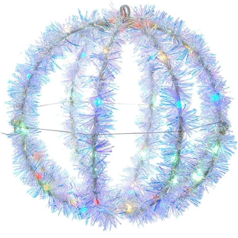 8-Inch Multi-Color LED Tinsel Foldable Sphere