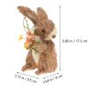 NUOBESTY 6.9" Easter Straw Bunny Figurines Easter Bunny Decor Tabletop Ornament Figurines Home Decor Sisal Hand-Woven Animal Art Crafts Straw Rabbit Decoration view 2
