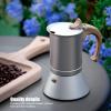 3 Cups Stove Top Espresso Coffee Maker, Italian Expresso Coffee Maker Machine Moka Pot for Gas or Electric Ceramic Stovetop, Cappuccino or Latte view 2
