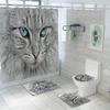 Bath Rugs Bathroom Accessory Sets Lion Tiger Wolf Printing Shower Curtain mat Four Sets of Bathroom Toilet Anti-Skid Absorbent Carpet Foreign Trade Four-Piece (Elvis) view 1