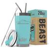 1967 1968 1969 Plymouth Barracuda Hardtop Beast 20 oz Stainless Steel Insulated Tumbler w/Lid, 2 Straws, Brush and Gift Box aqua view 1