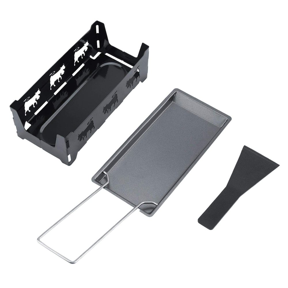 Cheese Raclette with Foldable Handle, Mini Tea Light Raclette Set Candlelight Raclette Cheese Raclette Melter for Grill