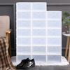 LOYALHEARTDY Shoe Storage Boxes, Foldable Clear Plastic Shoe Organizer Transparent Plastic Storage Shoe, Box Stackable Foldable Clear Window Storage for Sneaker Collection Shoe Container White view 1