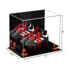 Better Display Cases Acrylic Kids Shoes Display Case - Medium Rectangle Box with Mirror Case, Orange Risers and Black Base 12" x 8.25" x 8" (A004, V41) view 2
