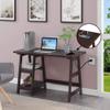 Convenience Concepts Designs2Go Trestle Desk with Charging Station and Shelves, Espresso view 2
