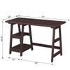 Convenience Concepts Designs2Go Trestle Desk with Charging Station and Shelves, Espresso view 3