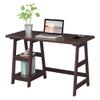Convenience Concepts Designs2Go Trestle Desk with Charging Station and Shelves, Espresso view 4