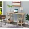 Convenience Concepts Designs2Go Double Trestle Desk with Shelves, Weathered White view 2