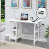 Convenience Concepts Designs2Go Trestle Desk with Charging Station and Shelves, White view 2