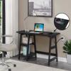 Convenience Concepts Designs2Go Trestle Desk with Charging Station and Shelves, Black view 2