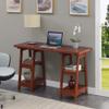 Convenience Concepts Designs2Go Double Trestle Desk with Shelves, Cherry view 2