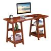 Convenience Concepts Designs2Go Double Trestle Desk with Shelves, Cherry view 4