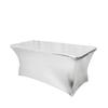 6FT Metallic Rectangular Stretch Spandex Table Cover (Silver, Case of 12) view 1