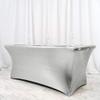 6FT Metallic Rectangular Stretch Spandex Table Cover (Silver, Case of 12) view 3