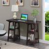 Convenience Concepts Designs2Go Double Trestle Desk with Shelves, Espresso view 2