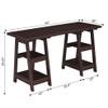 Convenience Concepts Designs2Go Double Trestle Desk with Shelves, Espresso view 3
