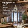12" White Gold Metal Moroccan Decorative Candle Lantern with LED Twinkle Fairy Lights & Remote  Wedding Table Centerpieces, Indoor Home Decor, Outdoor Patio & Porch, Large view 4