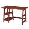 Convenience Concepts Designs2Go Trestle Desk with Charging Station and Shelves, Cherry view 1