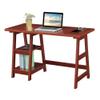 Convenience Concepts Designs2Go Trestle Desk with Charging Station and Shelves, Cherry view 4