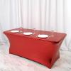 6FT Metallic Rectangular Stretch Spandex Table Cover (Burgundy, Case of 12) view 2