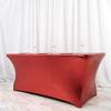 6FT Metallic Rectangular Stretch Spandex Table Cover (Burgundy, Case of 12) view 3
